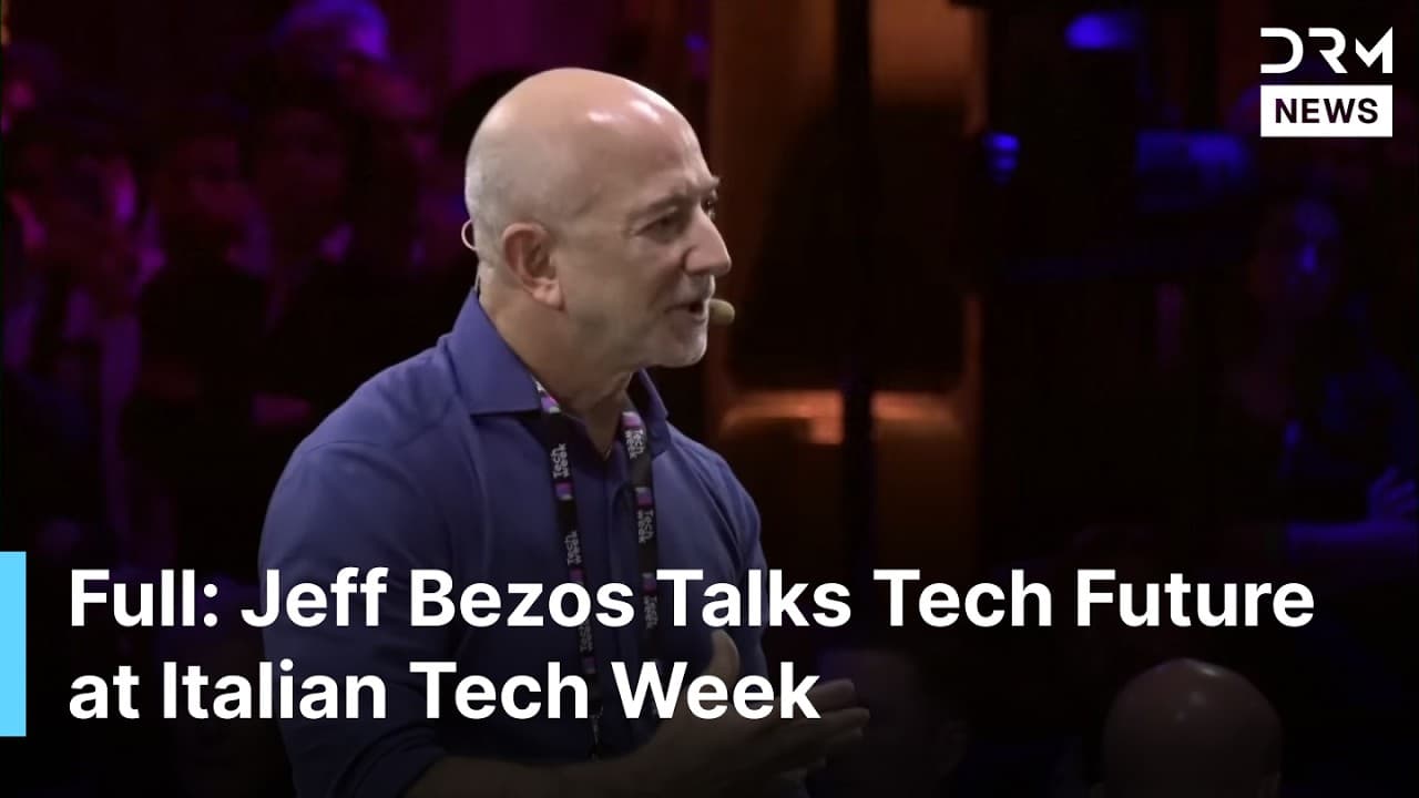 Thumbnail for Jeff Bezos Talks Tech Future, AI, Space Revolution at Italian Tech Week With John Elkann | AI1G